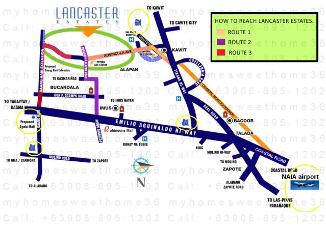 HOUSE FOR SALE Cavite Rent To Own Diana Lancaster estates 3BR 2TB Location Map LANCASTER ESTATES cavite