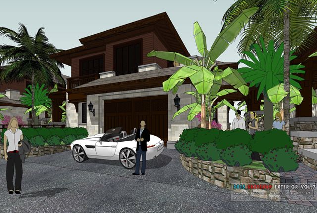 SU-012: Sketchup exterior vol.7 (Bungalow & Villas)