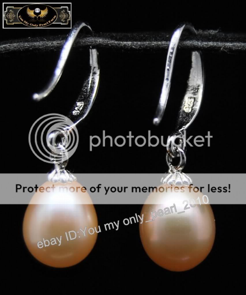 MP Lovely AAA+ 9 10mm pink dangle pearl 925S earrings  